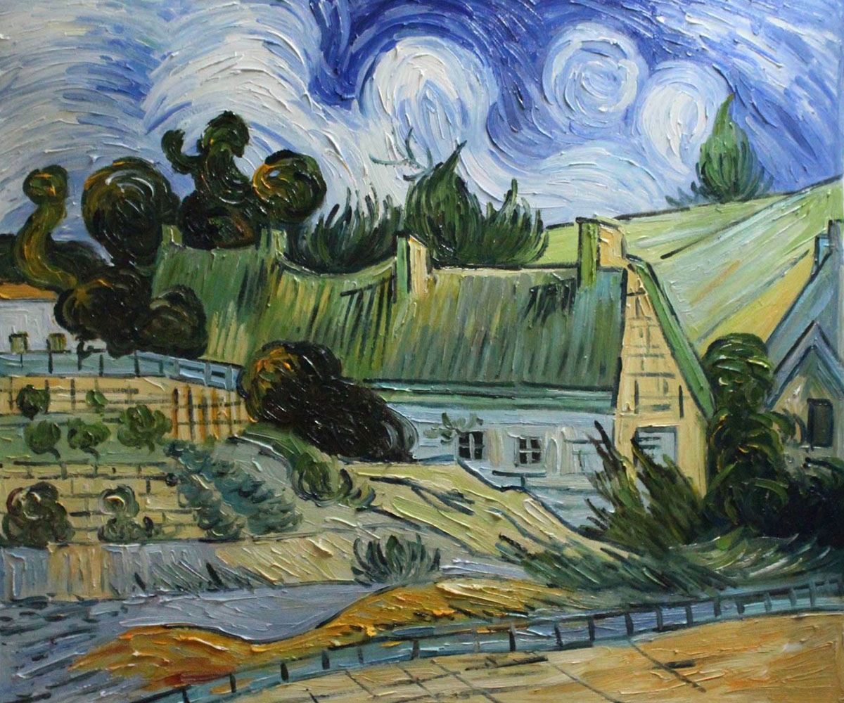 Thatched Houses in Cordville - Van Gogh Painting On Canvas